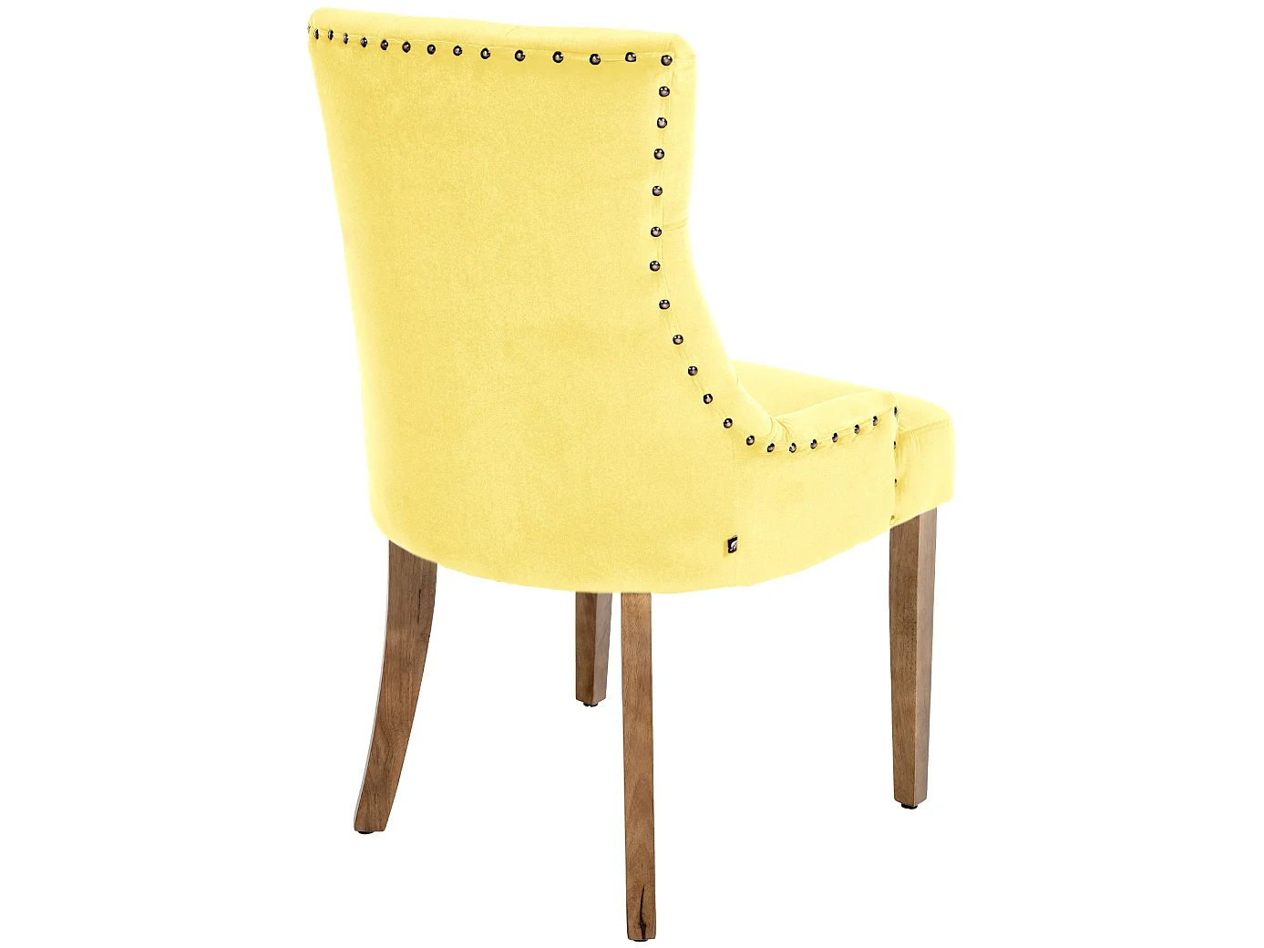 Lot de 4  chaise salle à manger - Velours & Antique clair - Jaune - Aberdeen