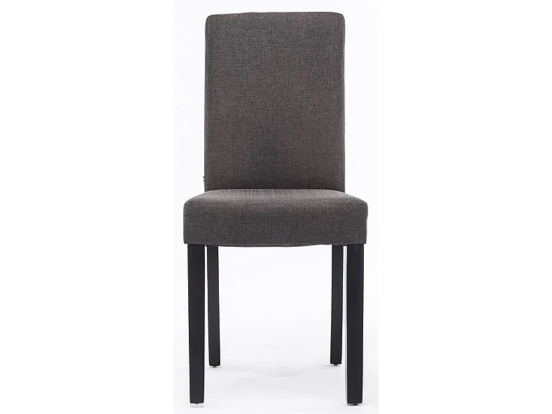 Lot de 4  chaise salle à manger - Tissu & Noir - Gris foncé - Ina