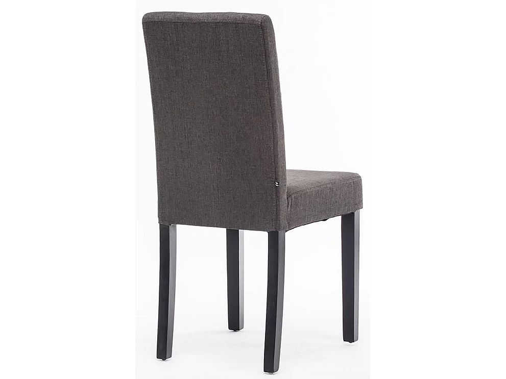 Lot de 4  chaise salle à manger - Tissu & Noir - Gris foncé - Ina
