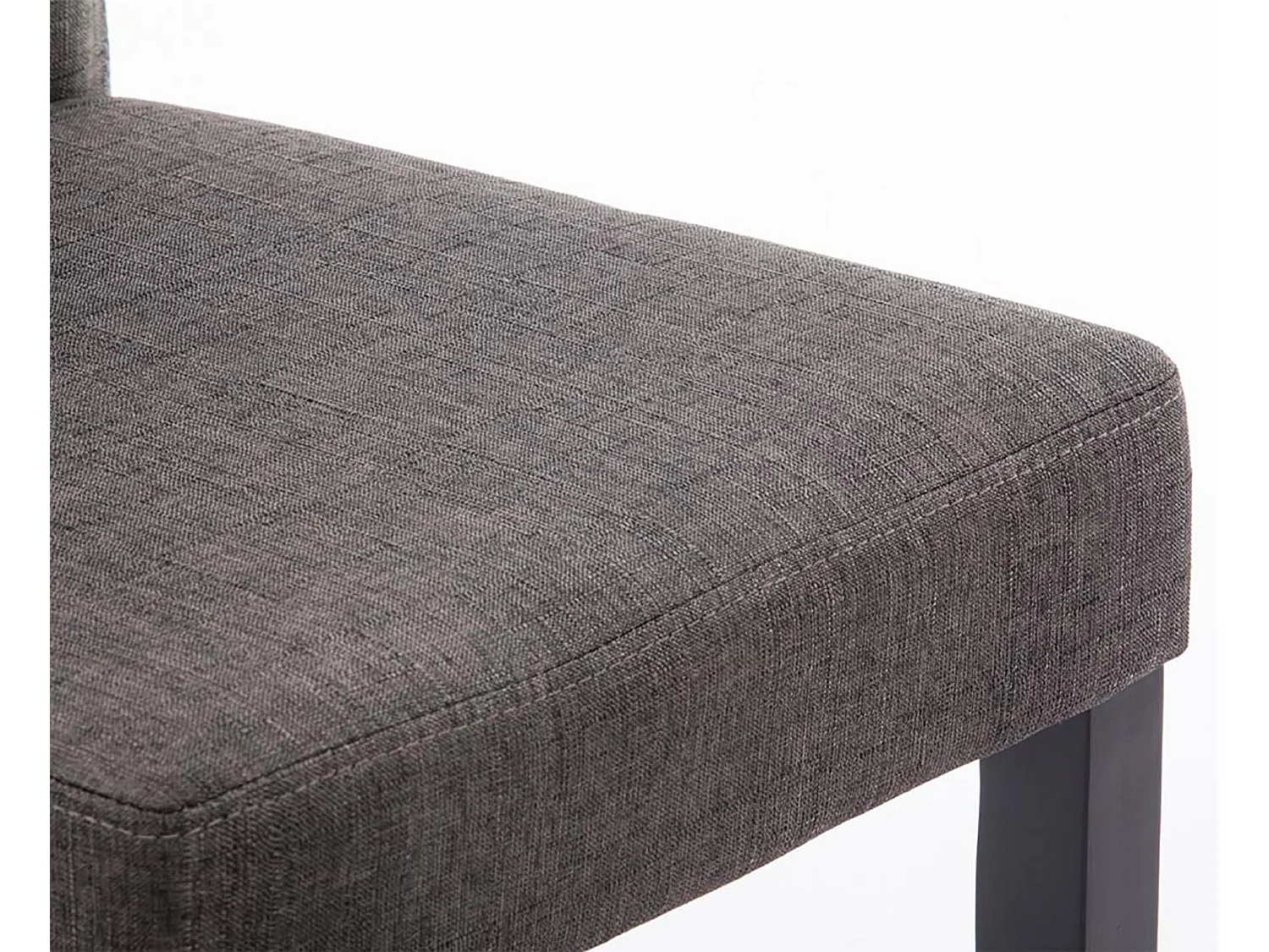 Lot de 4  chaise salle à manger - Tissu & Noir - Gris foncé - Ina