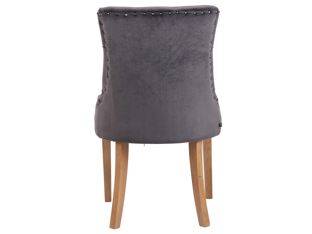 Lot de 4  chaise salle à manger - Velours & Antique clair - Gris foncé - Aberdeen