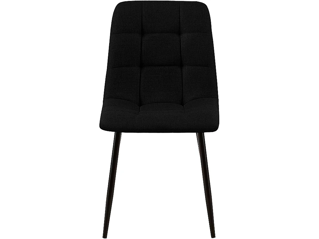Lot de 2  chaise salle à manger - Tissu - Noir - Tilde