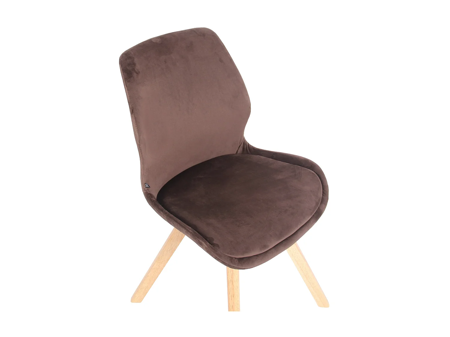 Lot de 2  chaise salle à manger - Velours - Marron - Luna