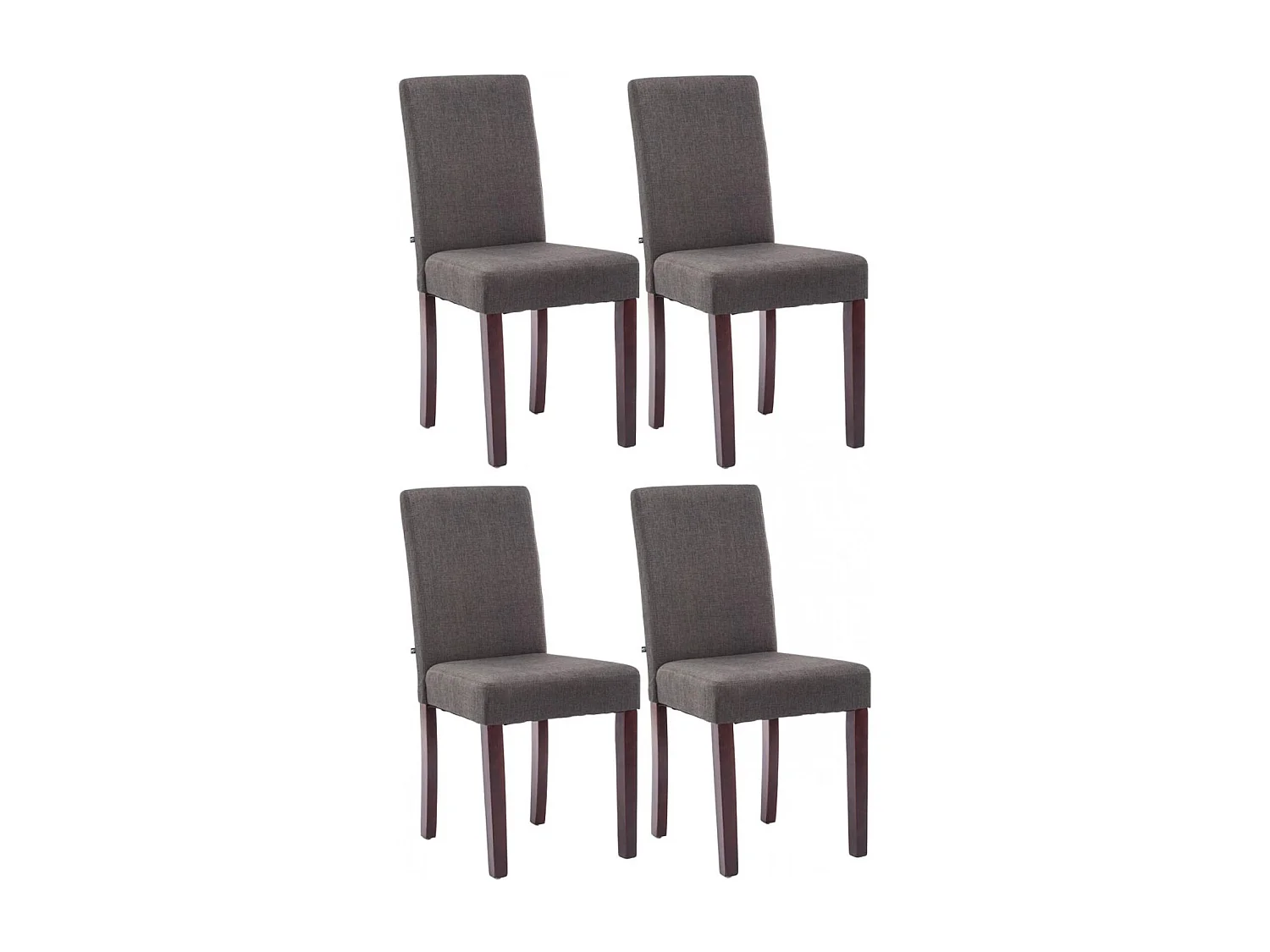 Set van 4  Eetkamerstoelen - Stof & cappuccino - donkergrijs - Ina