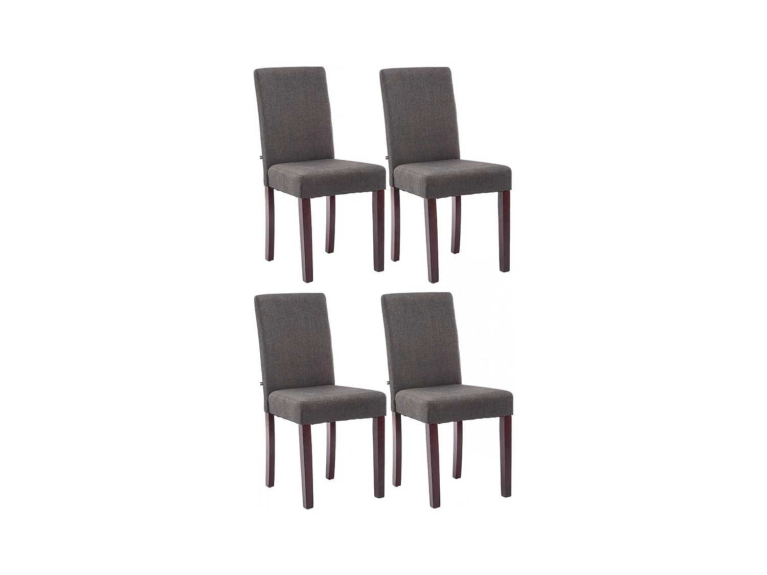 Lot de 4  chaise salle à manger - Tissu & Cappuccino - Gris foncé - Ina