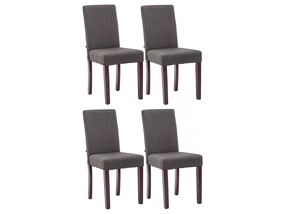 Set van 4  Eetkamerstoelen - Stof & cappuccino - donkergrijs - Ina