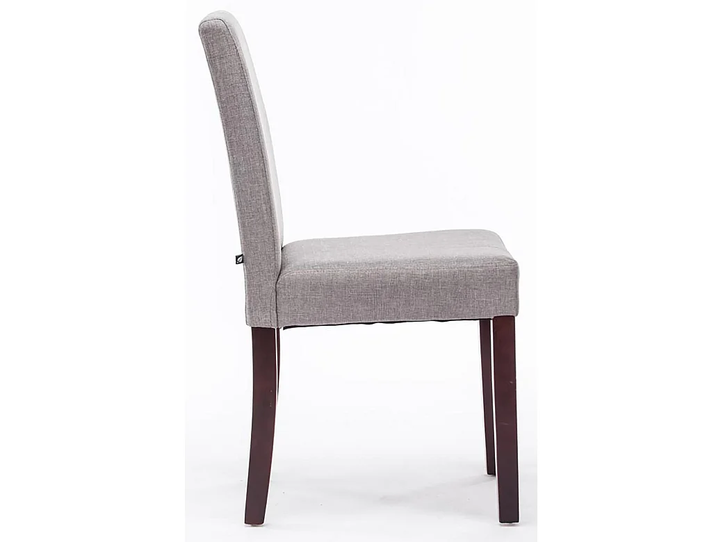 Lot de 4  chaise salle à manger - Tissu & Cappuccino - Gris clair - Ina