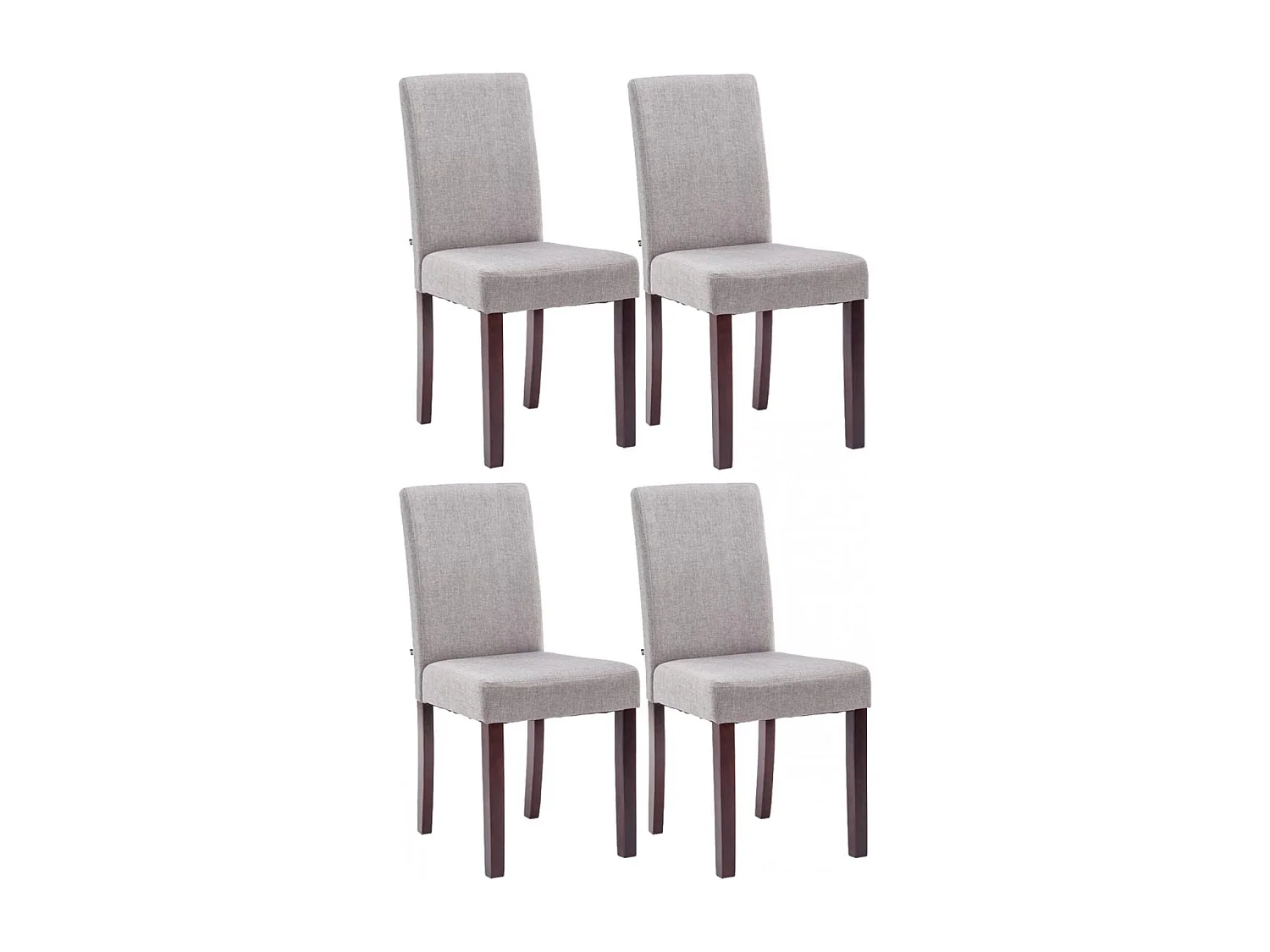 Set van 4  Eetkamerstoelen - Stof & cappuccino - licht grijs - Ina