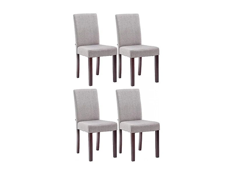 Set van 4  Eetkamerstoelen - Stof & cappuccino - licht grijs - Ina