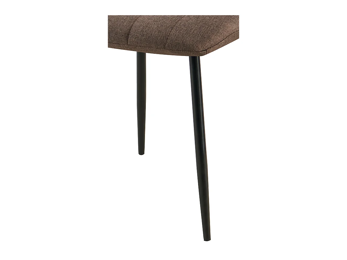 Lot de 4  chaise salle à manger - Tissu - Marron - Dijon