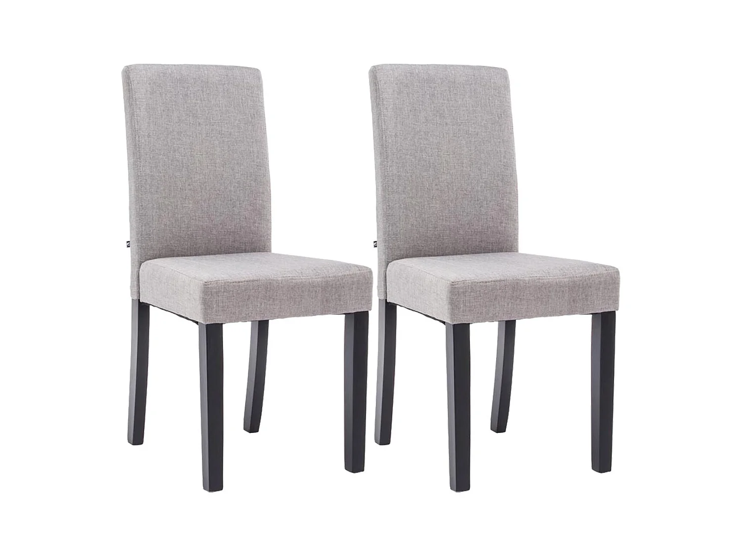 Lot de 2  chaise salle à manger - Tissu & Noir - Gris clair - Ina