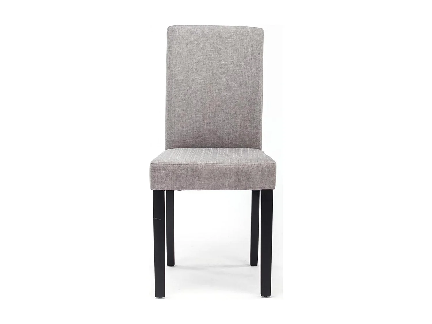 Lot de 2  chaise salle à manger - Tissu & Noir - Gris clair - Ina