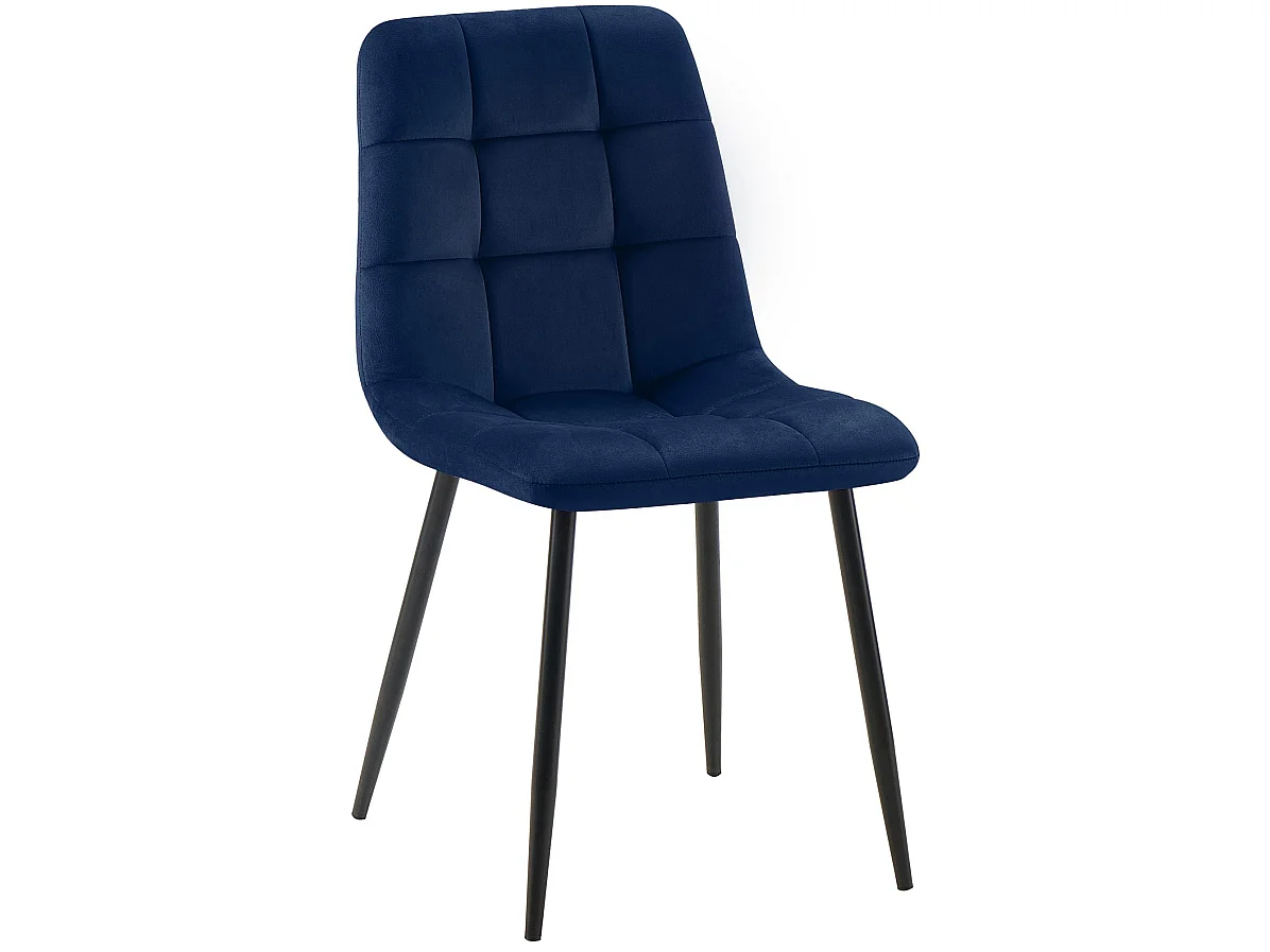chaise salle à manger - Velours - Bleu - Tilde