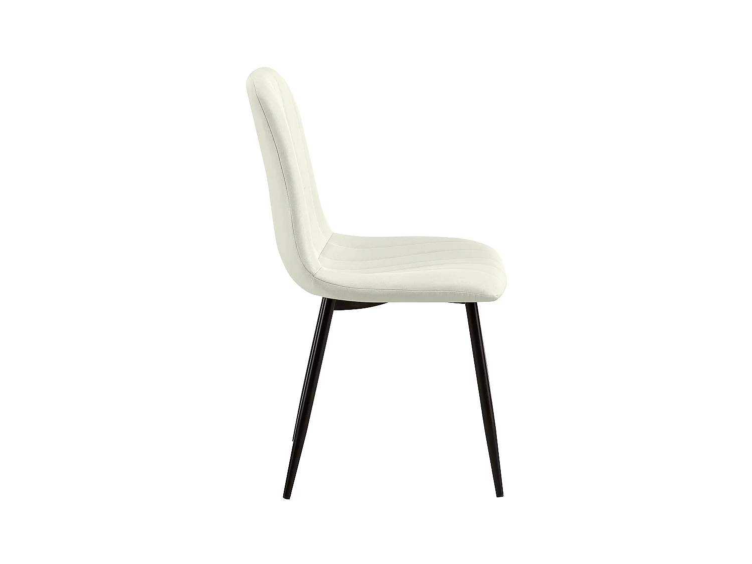 Lot de 4  chaise salle à manger - Tissu - Crème - Dijon