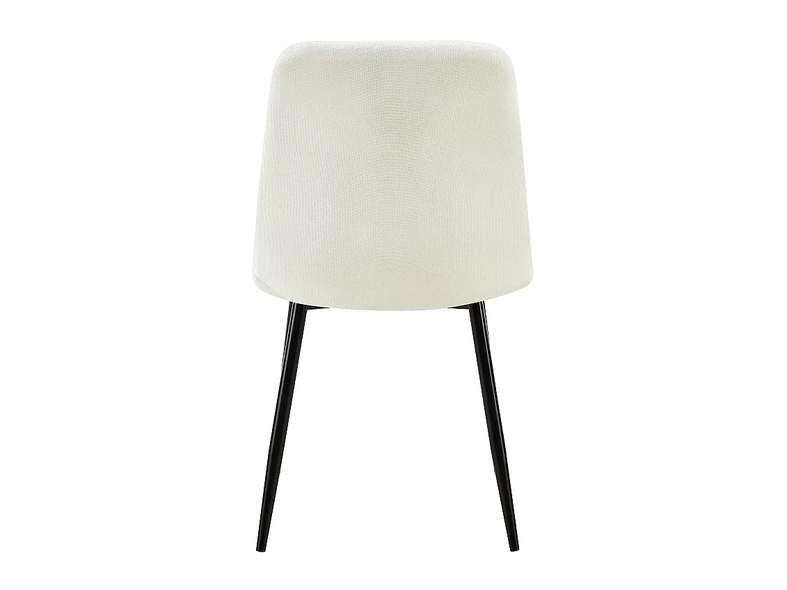 Lot de 4  chaise salle à manger - Tissu - Crème - Dijon