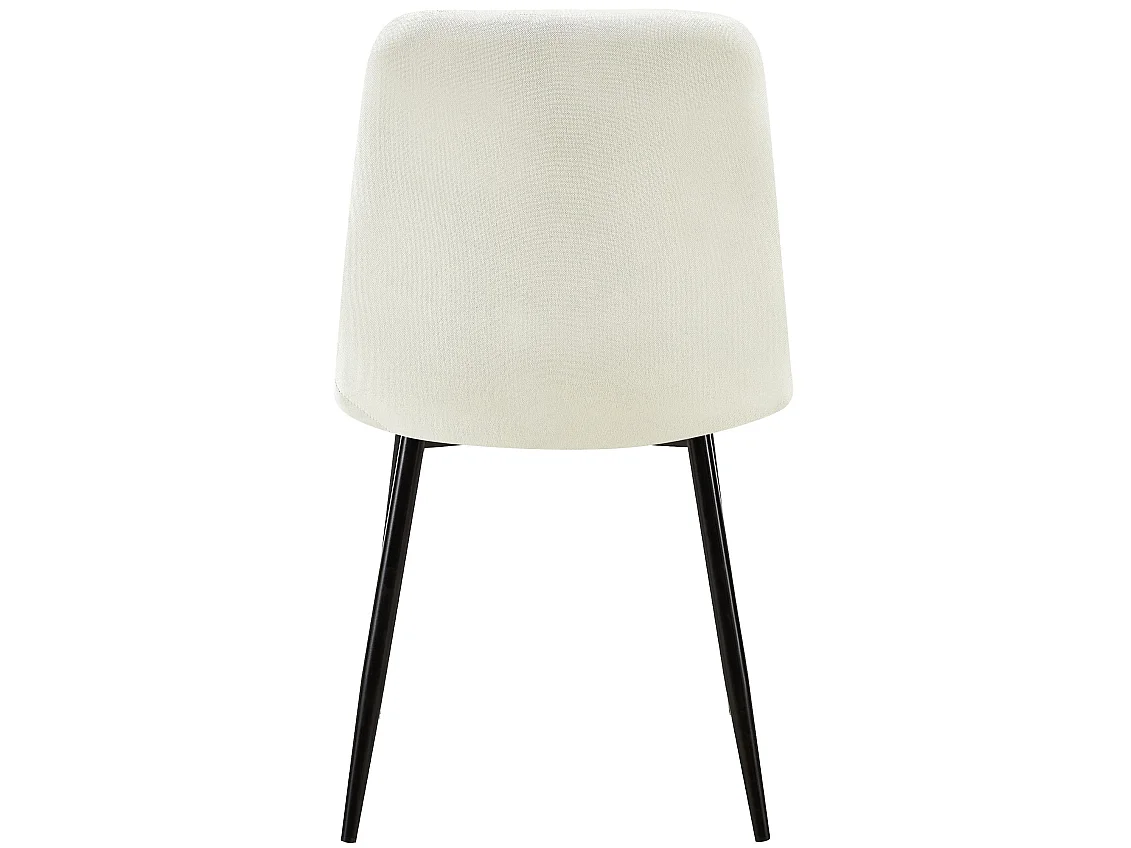 Lot de 4  chaise salle à manger - Tissu - Crème - Dijon