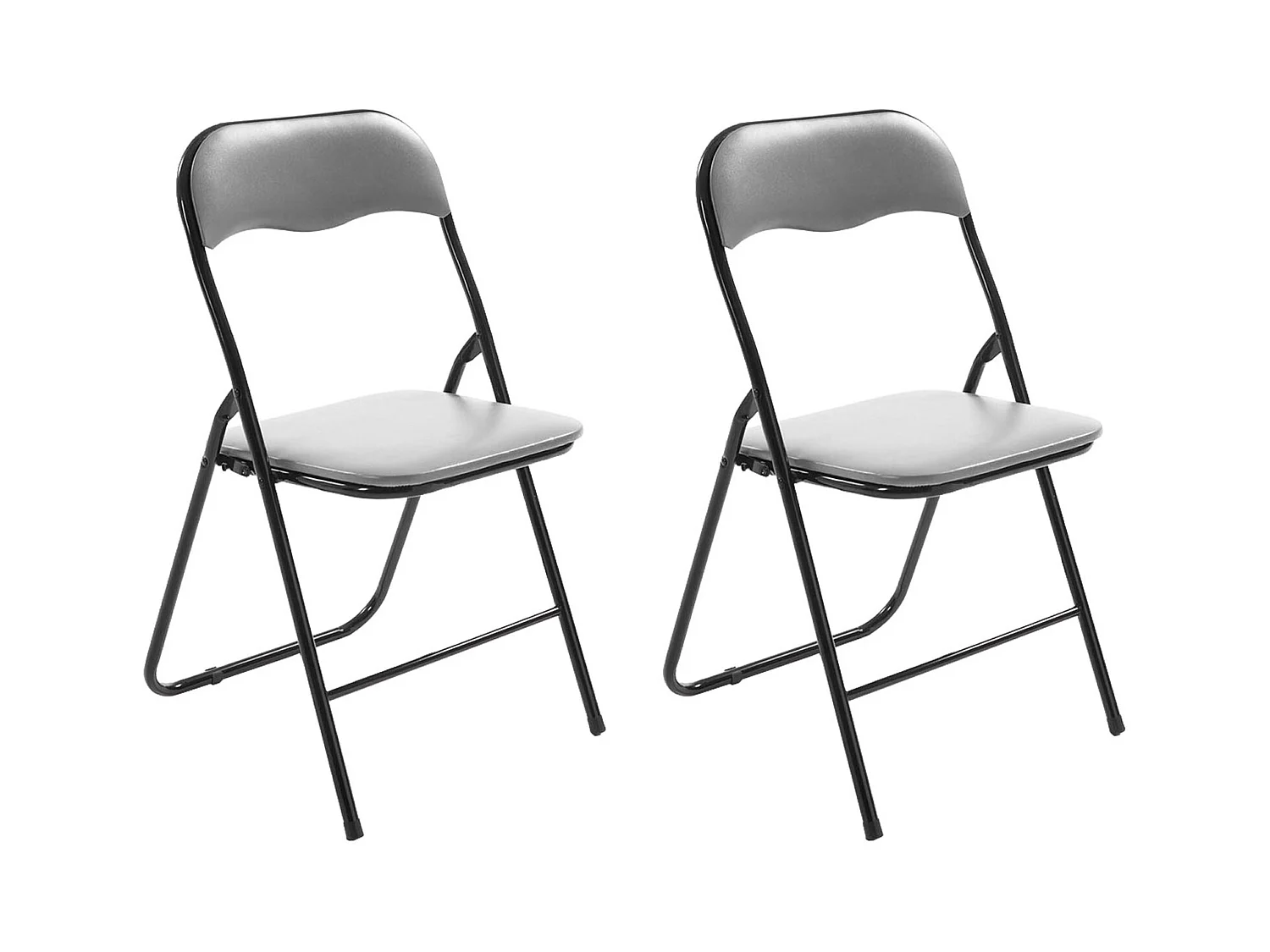 Lot de 2  Chaise de conférence - Plastique - Gris / Argent - Felix