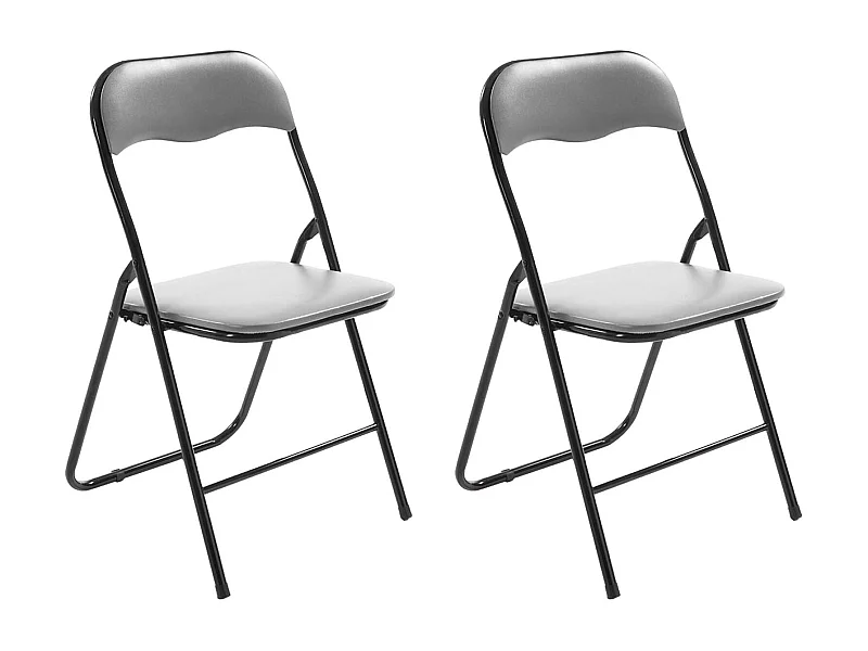 Lot de 2  Chaise de conférence - Plastique - Gris / Argent - Felix