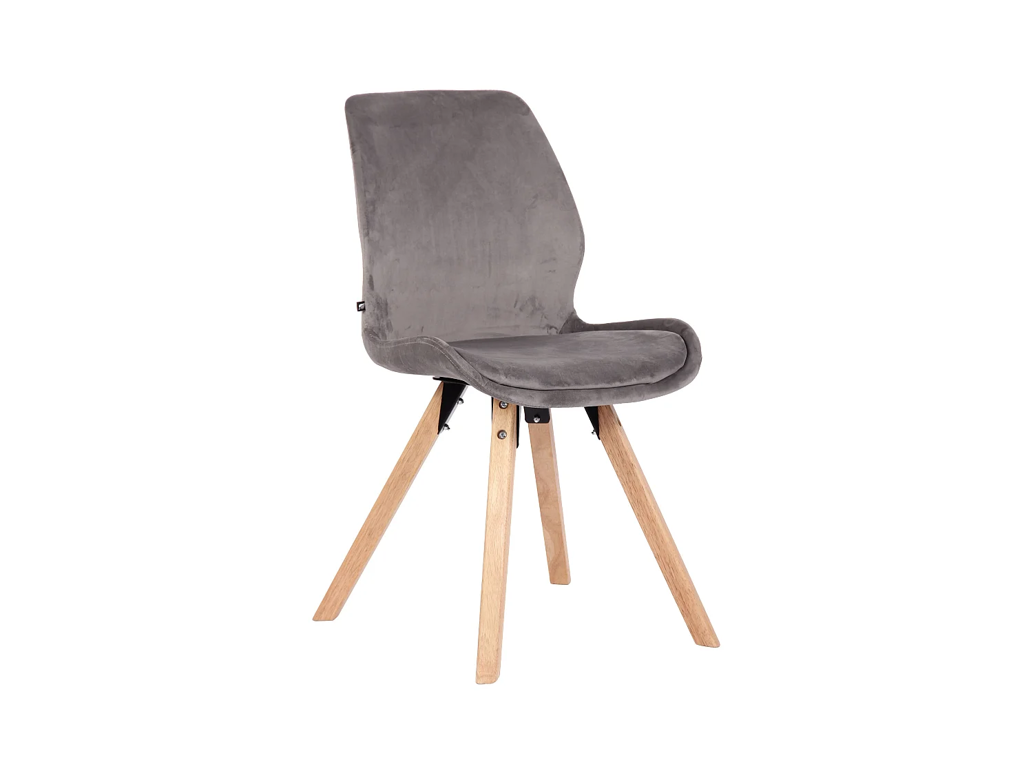 chaise salle à manger - Velours - Gris - Luna