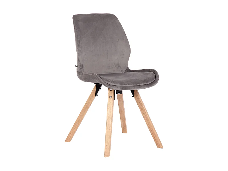 chaise salle à manger - Velours - Gris - Luna