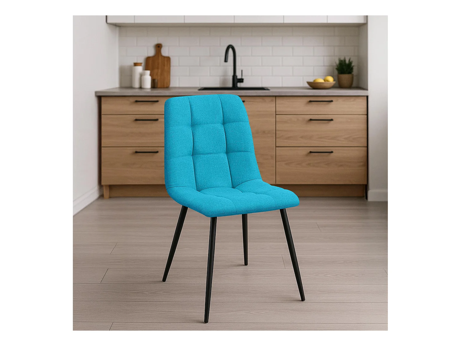 Set van 2  Eetkamerstoelen - Stof - turkis - Tilde