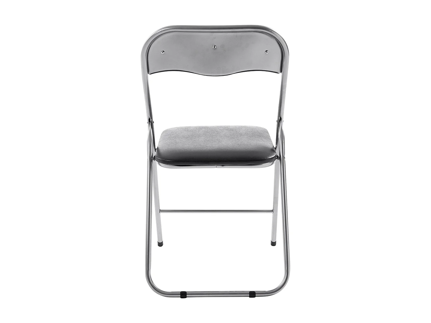 Lot de 4  Chaise de conférence - Similicuir (PVC) & Antique clair - Noir / Argent - Felix