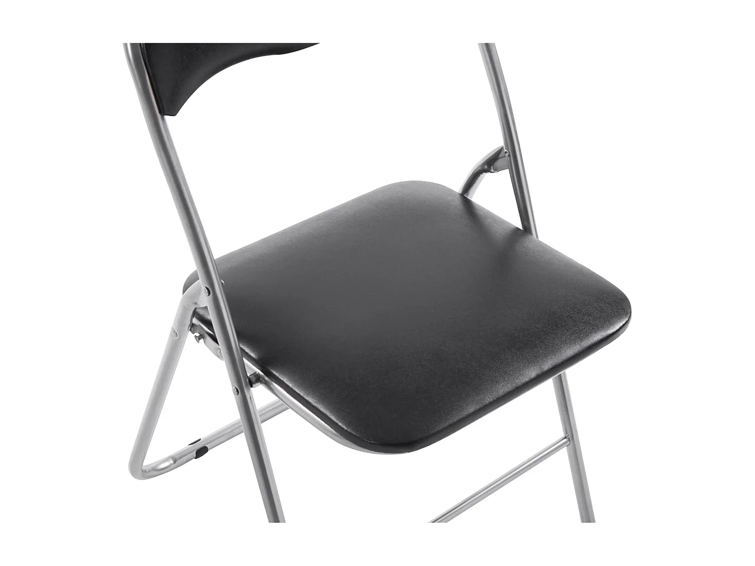 Lot de 4  Chaise de conférence - Similicuir (PVC) & Antique clair - Noir / Argent - Felix