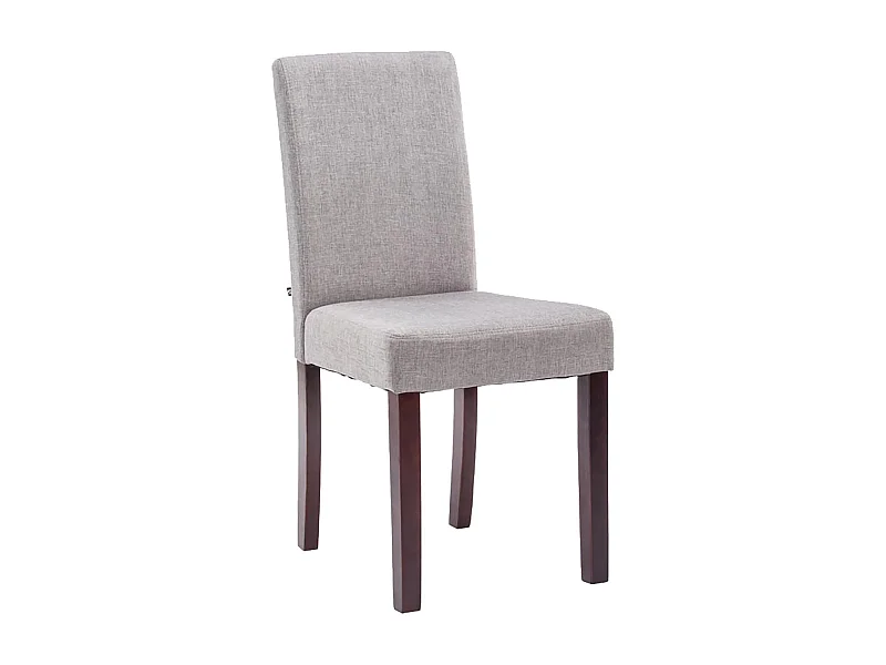 Eetkamerstoelen - Stof & cappuccino - licht grijs - Ina