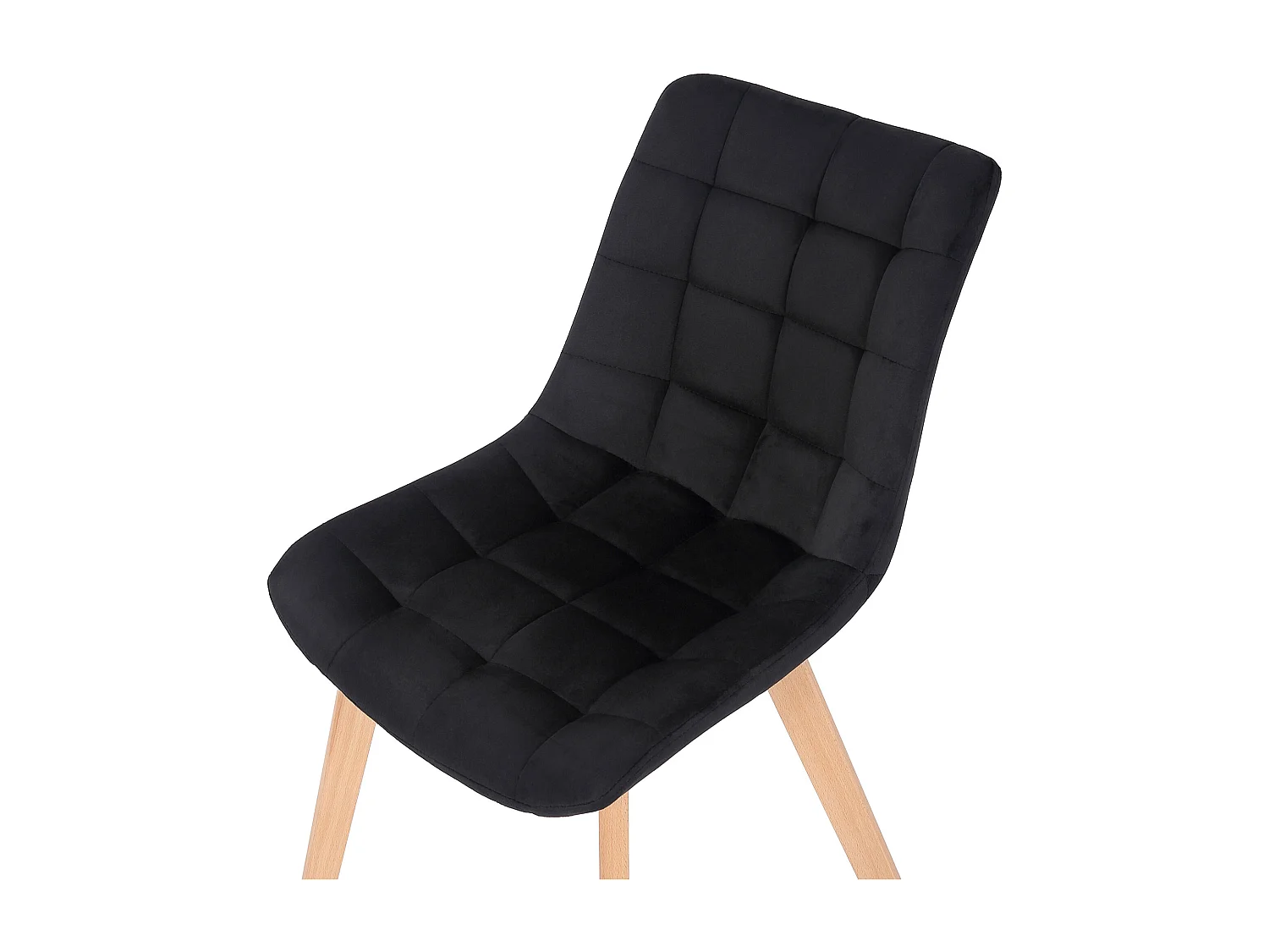 Lot de 2  chaise salle à manger - Velours - Noir - Passaic