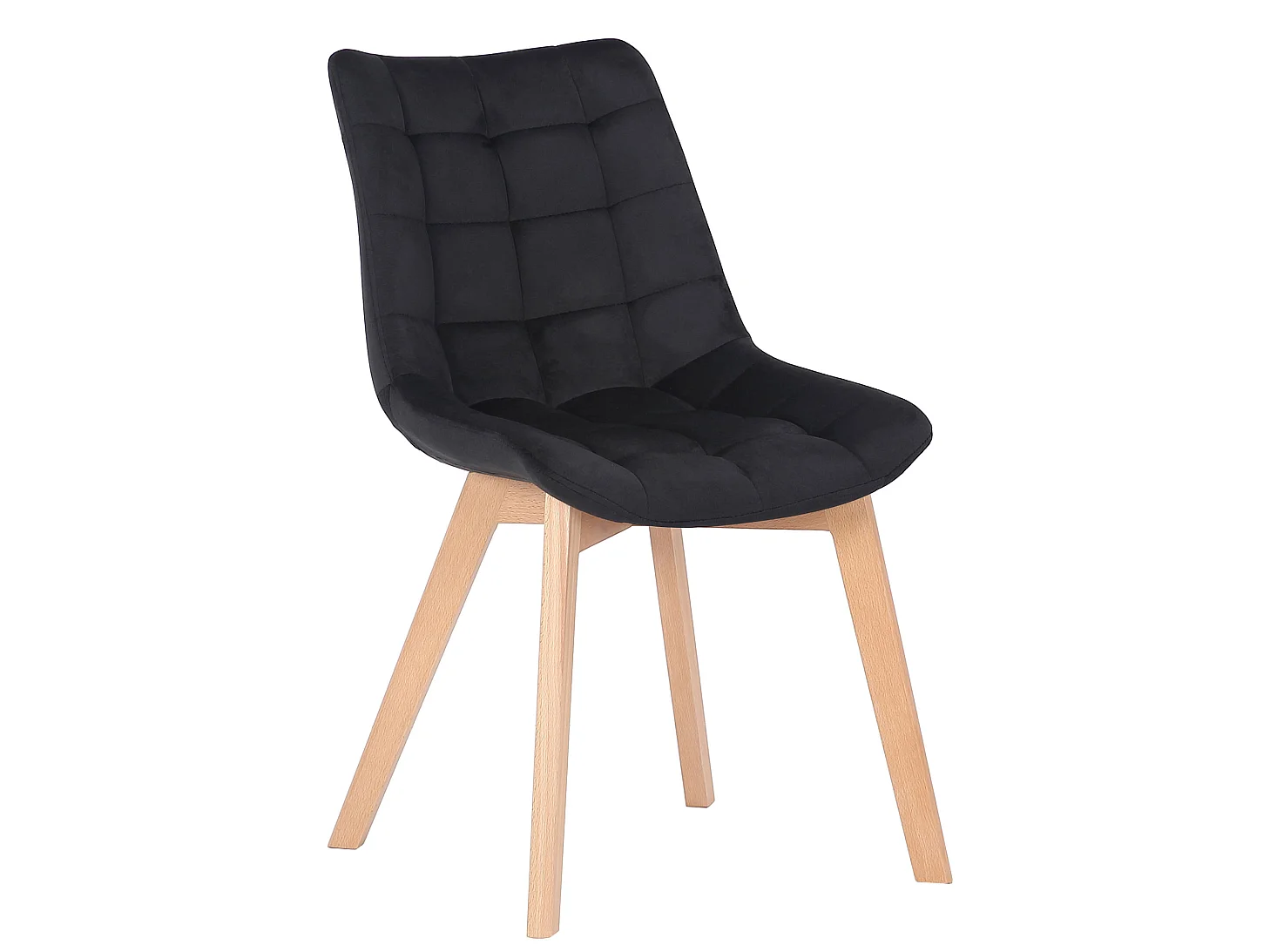 Lot de 2  chaise salle à manger - Velours - Noir - Passaic