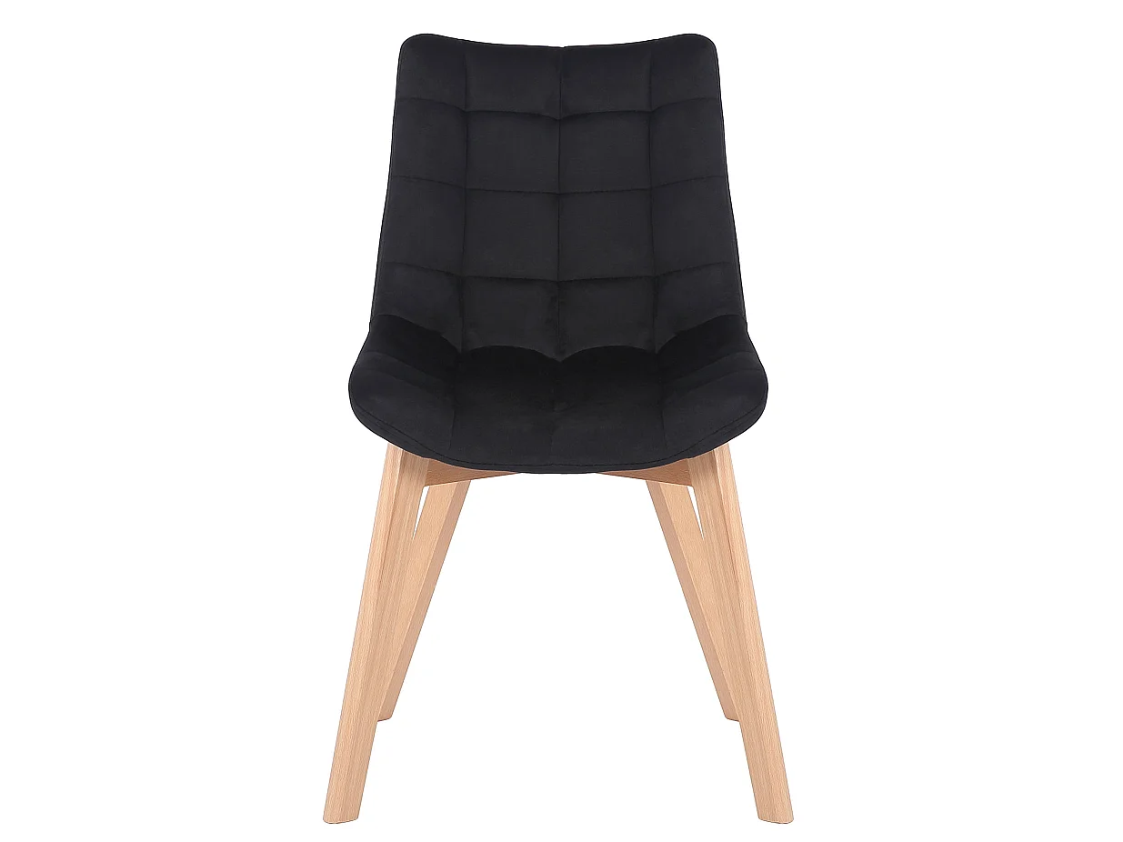 Lot de 2  chaise salle à manger - Velours - Noir - Passaic
