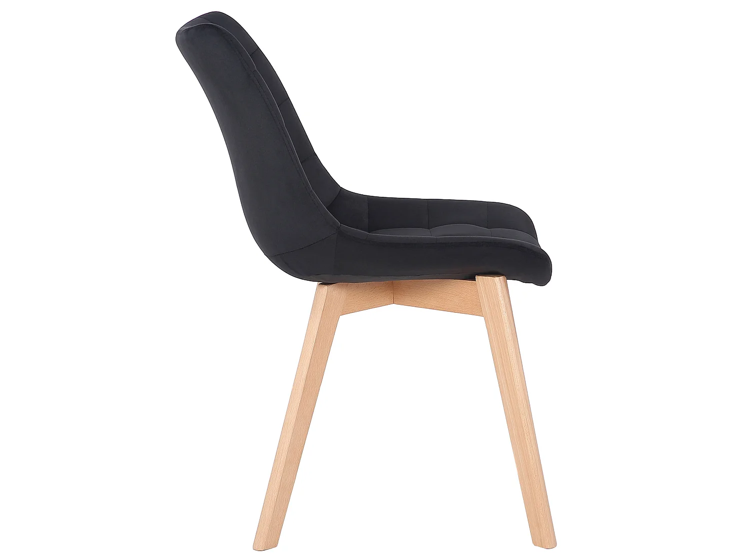 Lot de 2  chaise salle à manger - Velours - Noir - Passaic