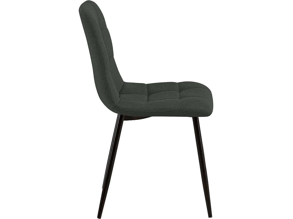 chaise salle à manger - Tissu - Gris foncé - Tilde