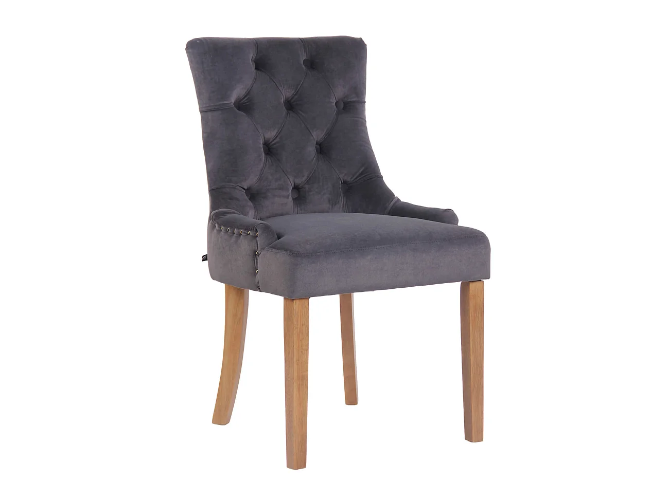 chaise salle à manger - Velours & Antique clair - Gris foncé - Aberdeen