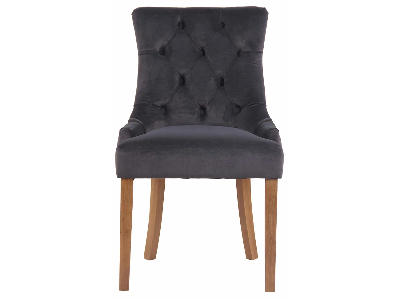 chaise salle à manger - Velours & Antique clair - Gris foncé - Aberdeen