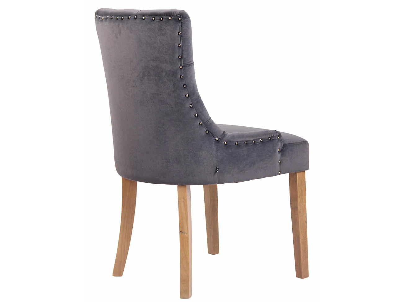 chaise salle à manger - Velours & Antique clair - Gris foncé - Aberdeen