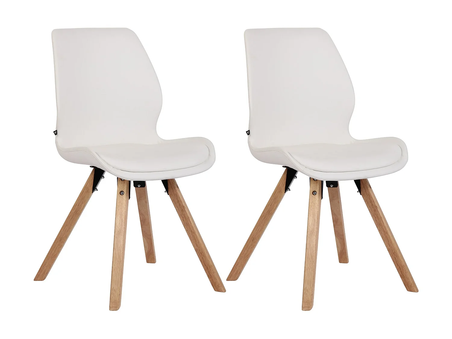 Set van 2  Eetkamerstoelen - Kunstleer - wit - Luna