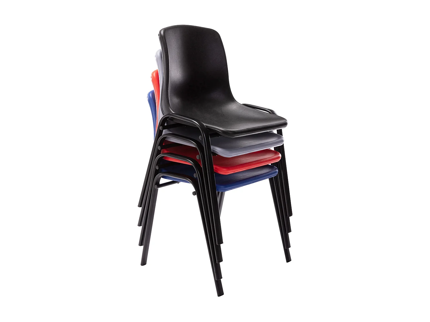 Conferentiestoelen - Kunststof & antiek licht - zwart - Nowra