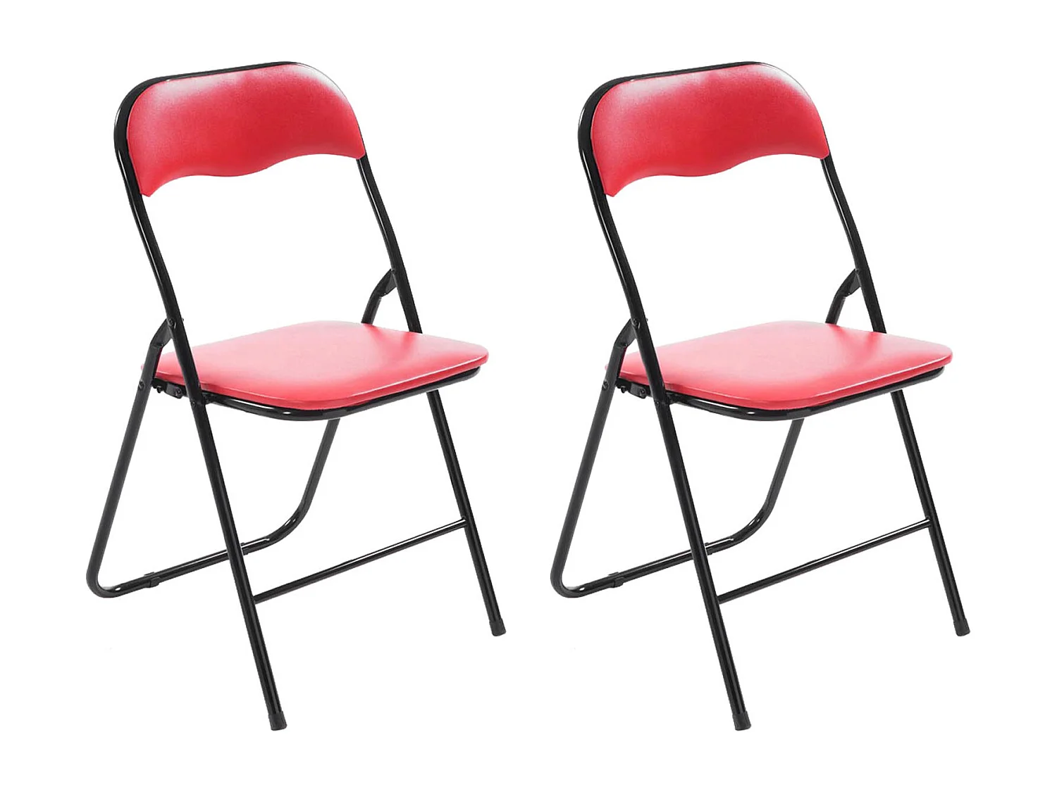 Lot de 2  Chaise de conférence - Plastique - Rouge / Noir - Felix