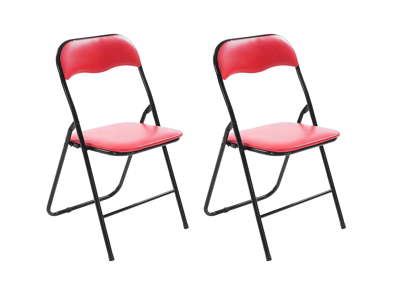 Lot de 2  Chaise de conférence - Plastique - Rouge / Noir - Felix
