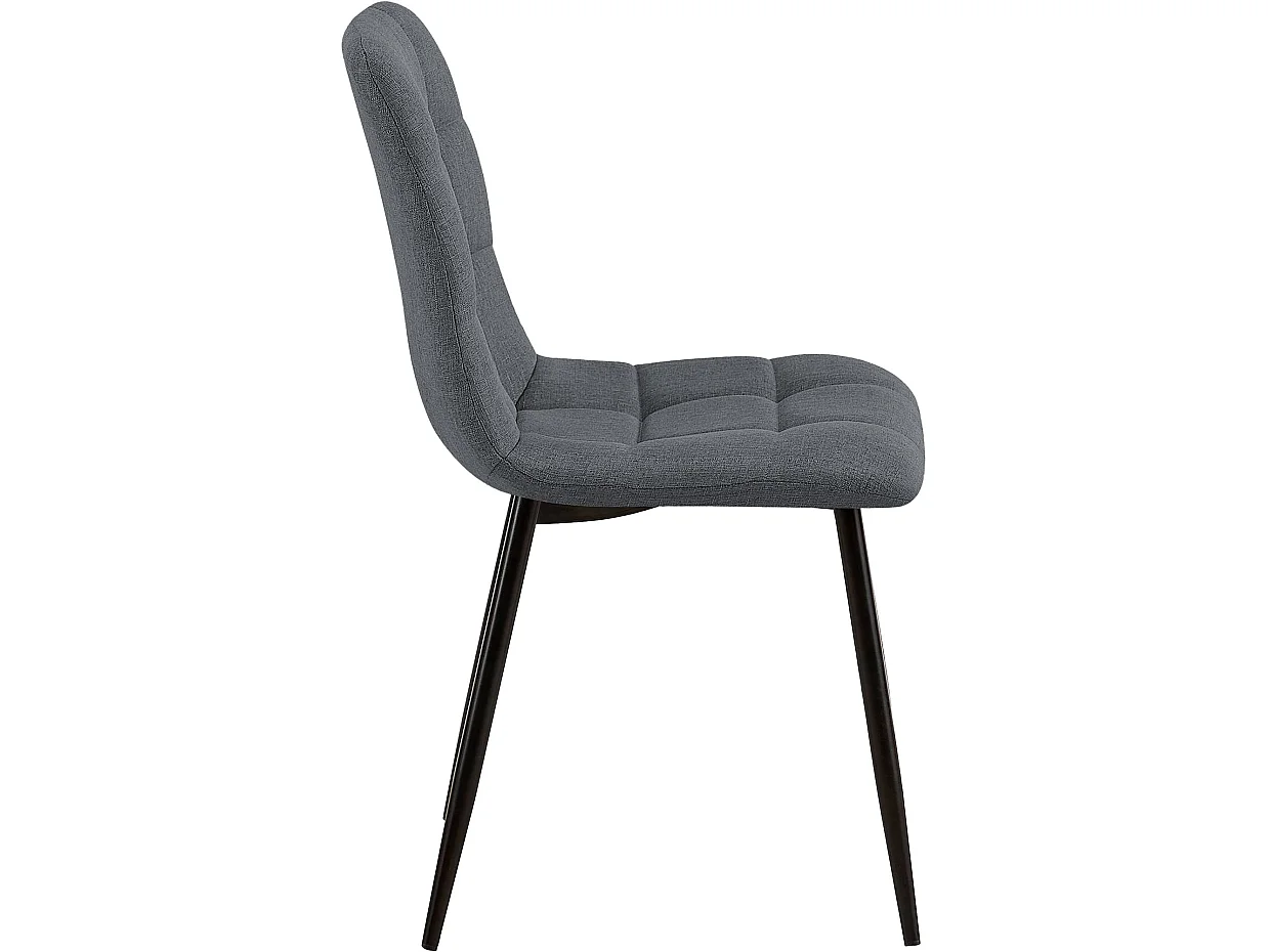 Lot de 2  chaise salle à manger - Tissu - Gris - Tilde