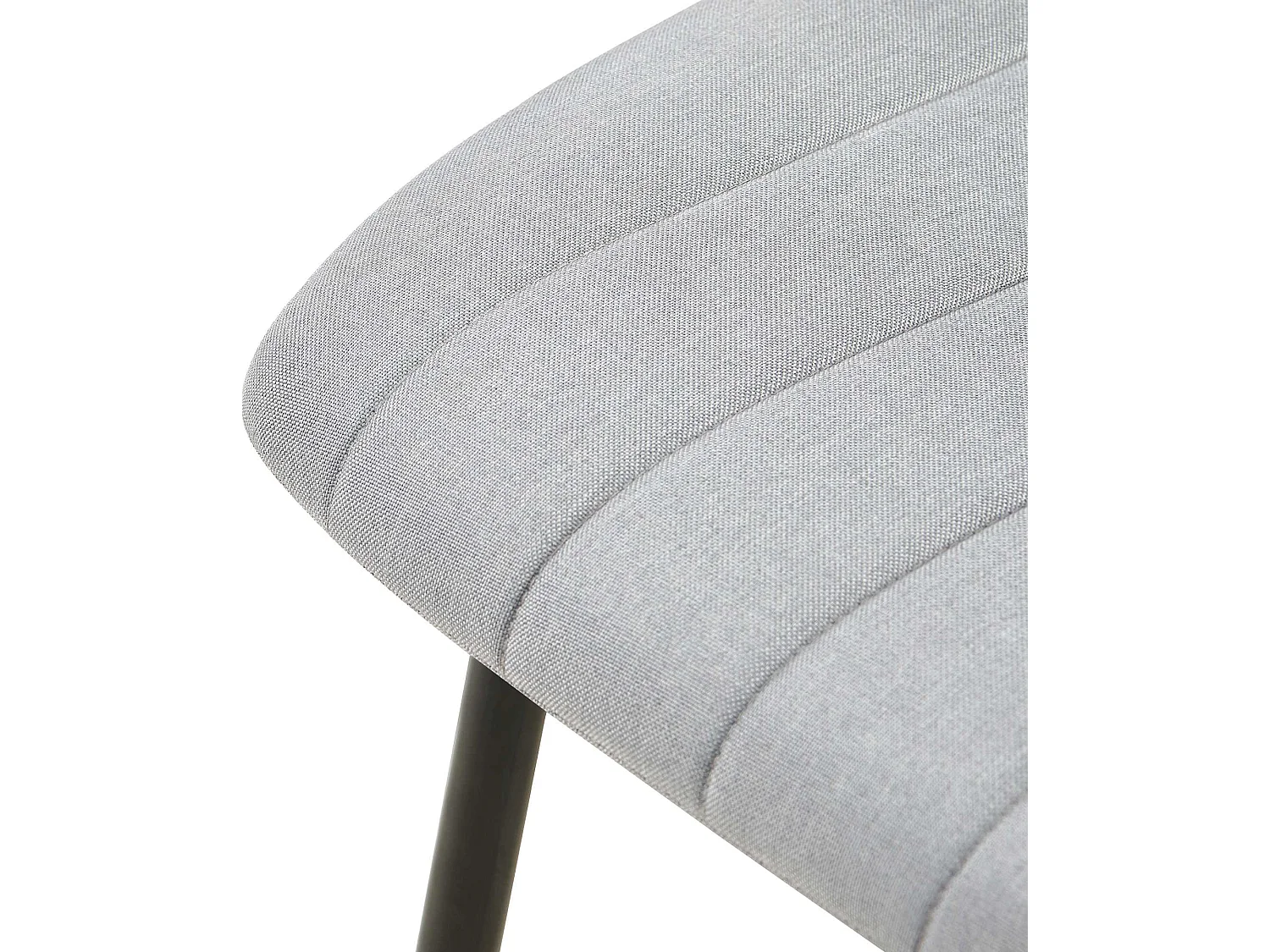 Lot de 4  chaise salle à manger - Tissu - Gris - Dijon