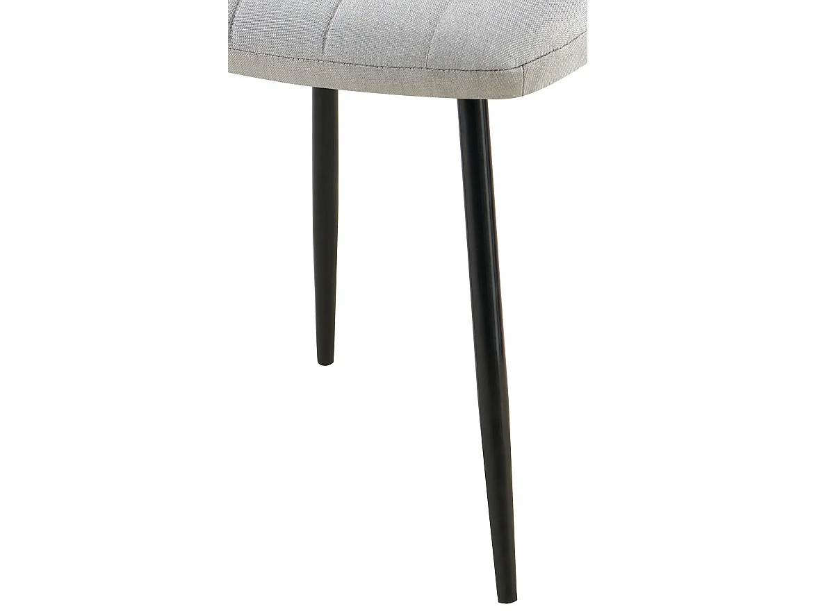 Lot de 4  chaise salle à manger - Tissu - Gris - Dijon