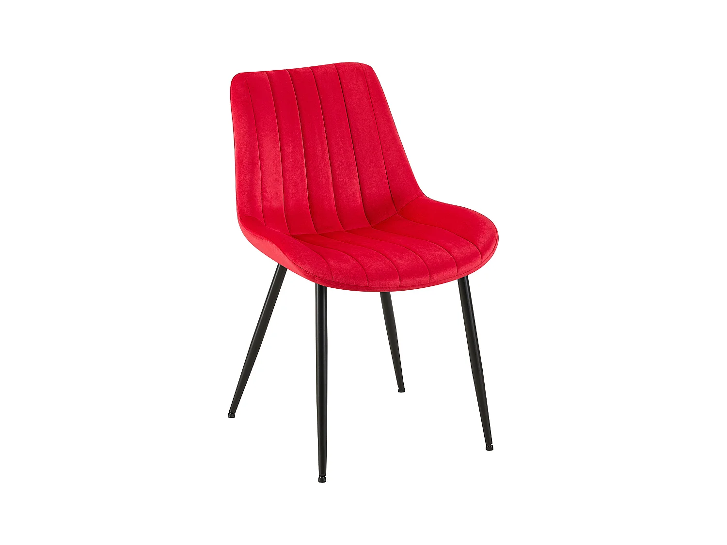 chaise salle à manger - Velours - Rouge - Rahden