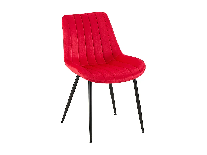 chaise salle à manger - Velours - Rouge - Rahden