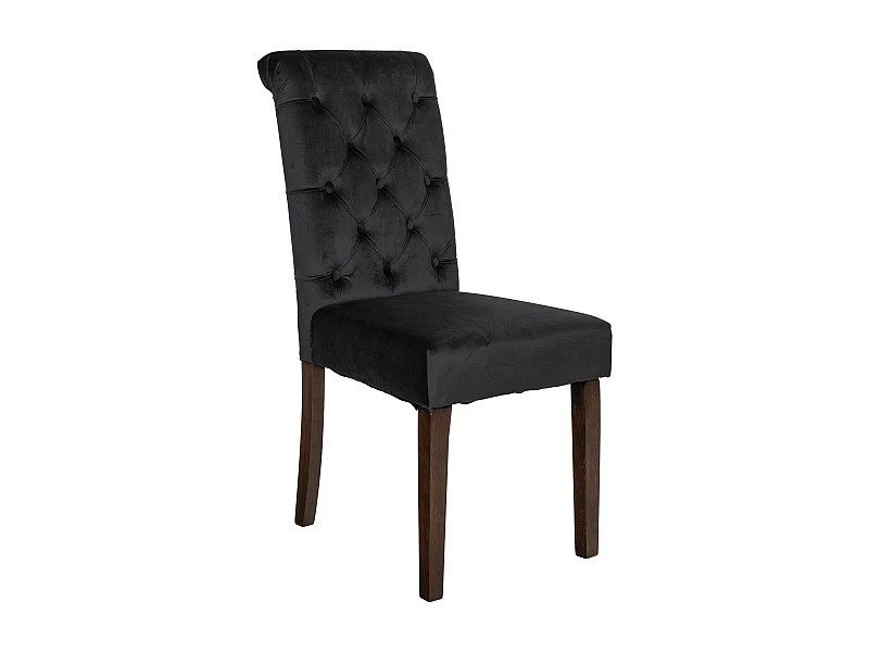 chaise salle à manger - Velours - Noir - Lisburn