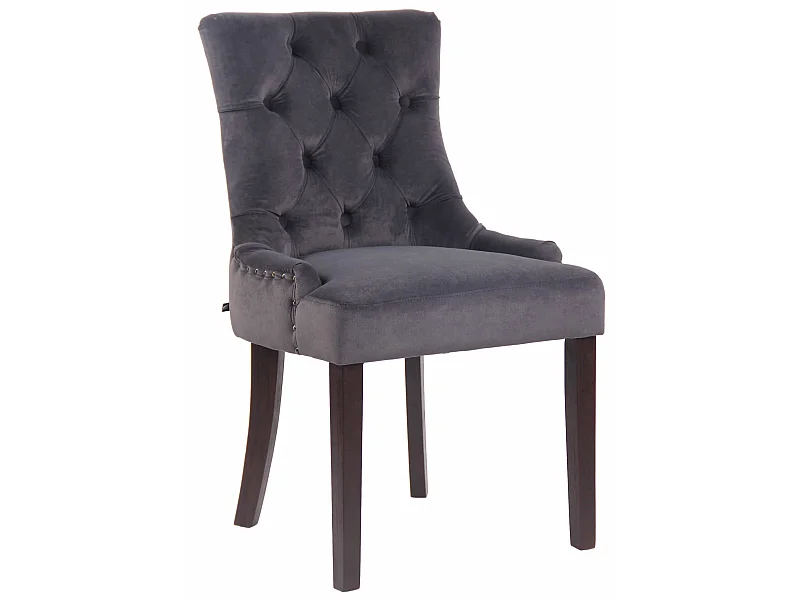chaise salle à manger - Velours & Antique - Gris foncé - Aberdeen