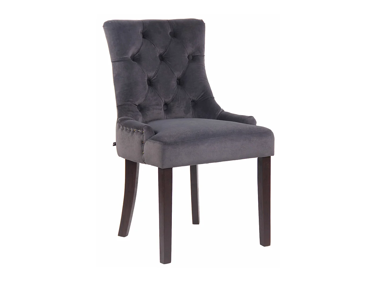 chaise salle à manger - Velours & Antique - Gris foncé - Aberdeen