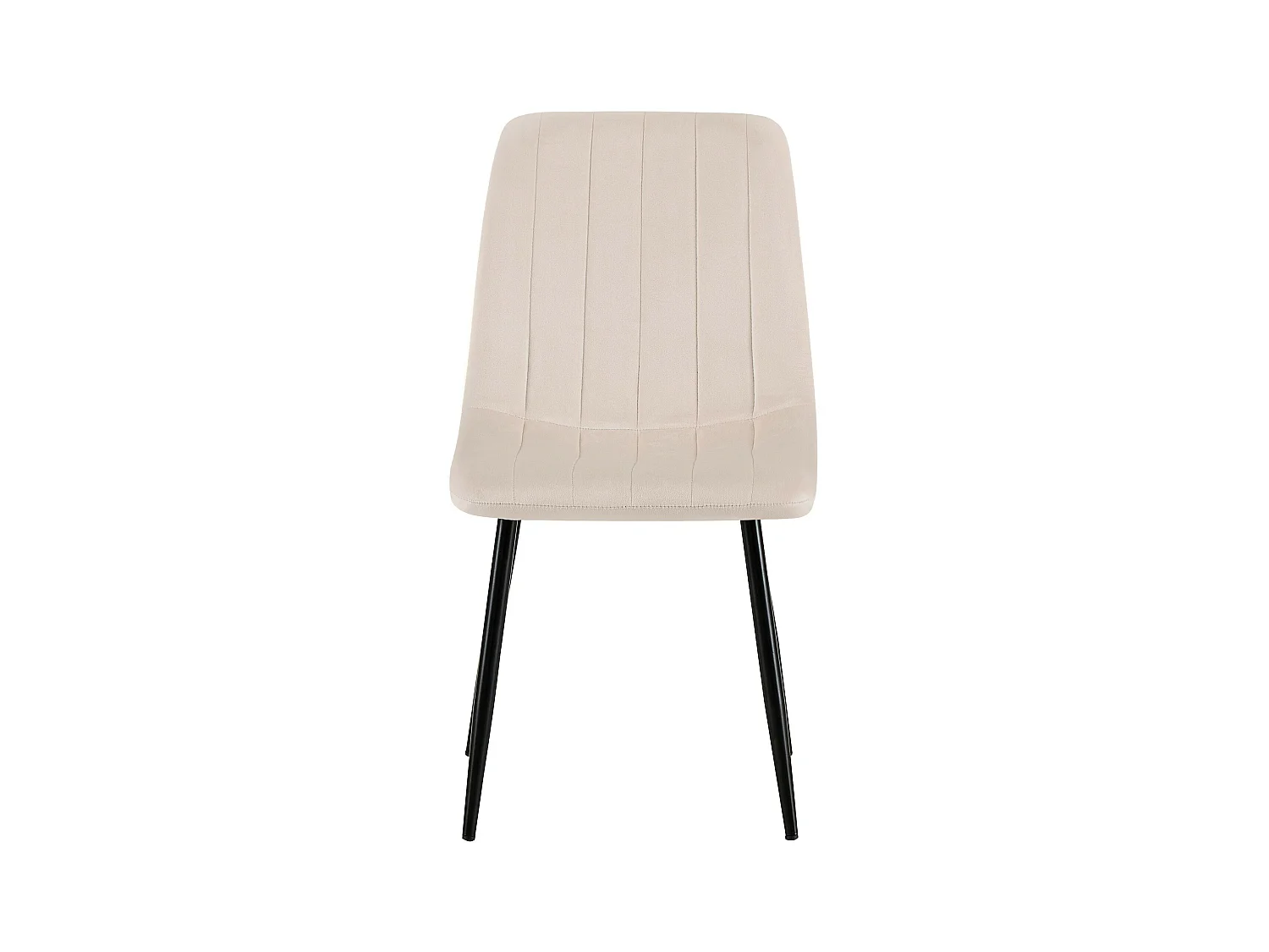 Lot de 4  chaise salle à manger - Velours - Crème - Dijon