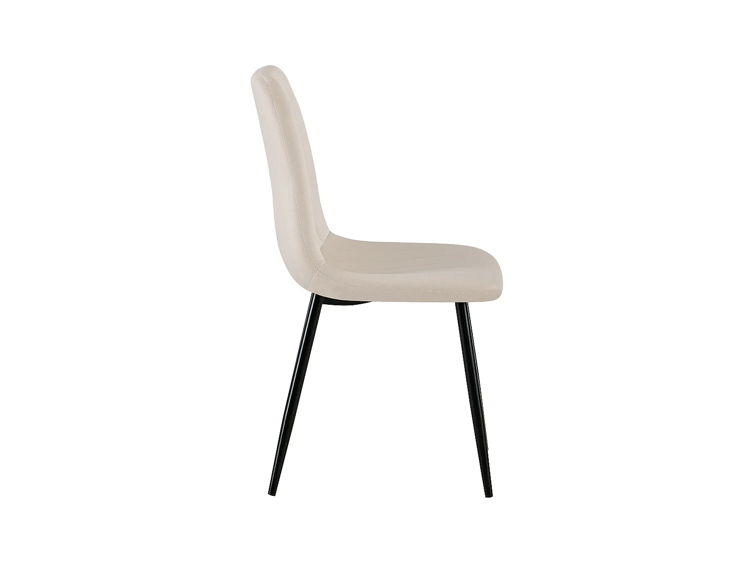 Lot de 4  chaise salle à manger - Velours - Crème - Dijon